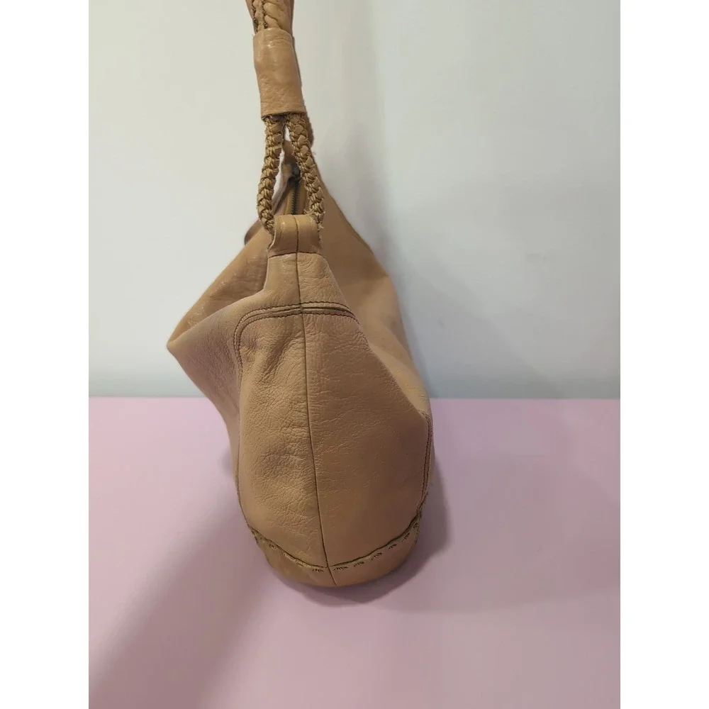 The Sak Sequoia Leather Hobo Shoulder Bag Purse Golden Tan Color